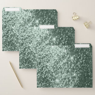 Mint Green Glitter File Folder