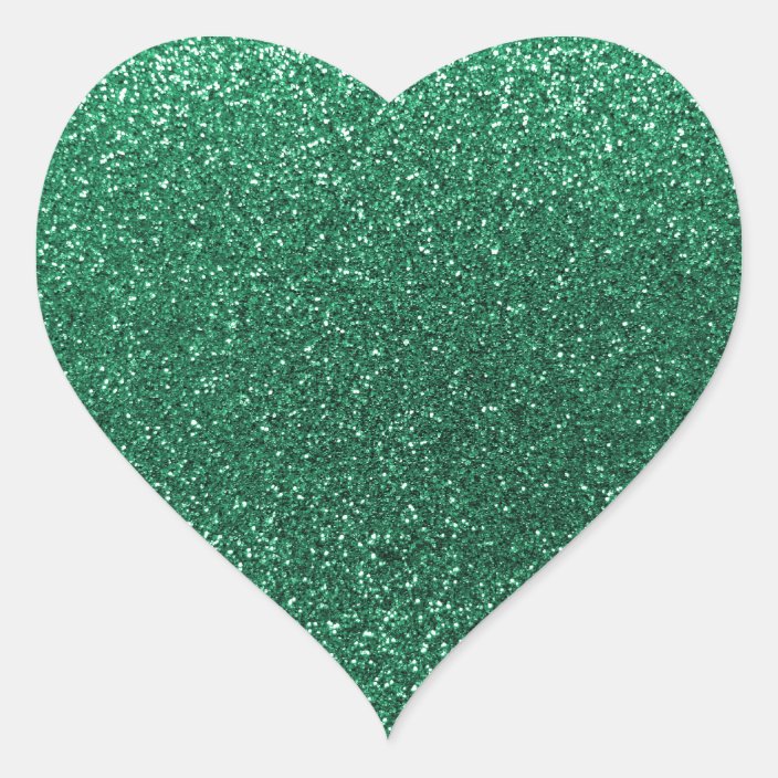 Mint Green Glitter Heart Sticker Zazzle Com