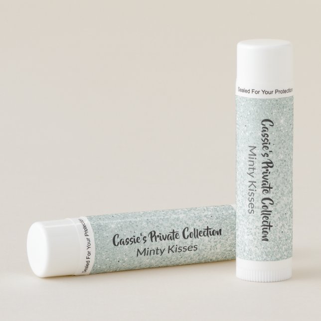 Mint Green Glittery Lip Balm (Front)