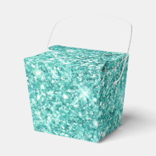 Mint Green Glitz Glitter Favor Boxes