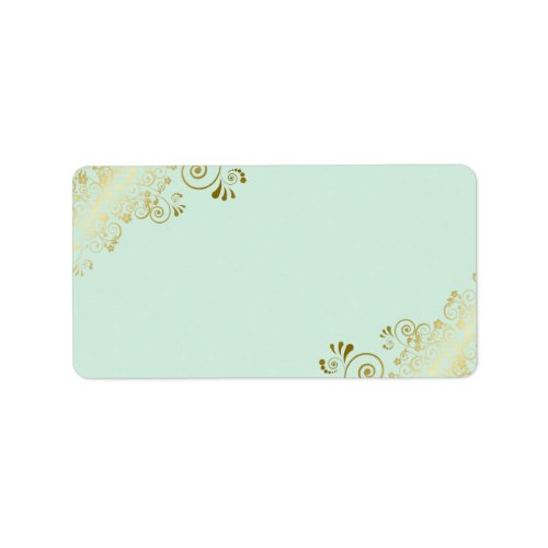 Mint Green  Gold DIY Print Wedding Address Label
