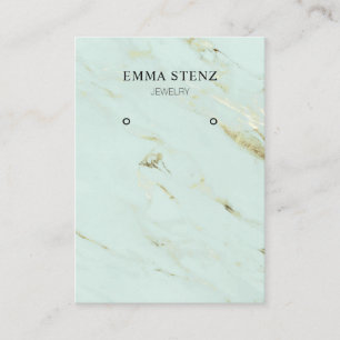 Mint Green Gold Marble • Earring Jewelry Display Business Card