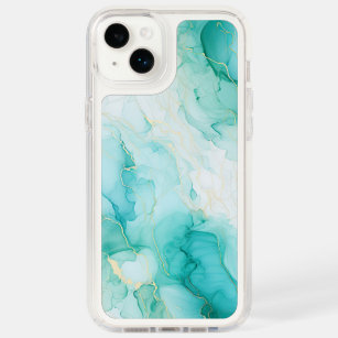 Mint Green Gold White Marble Speck iPhone 14 Plus Case