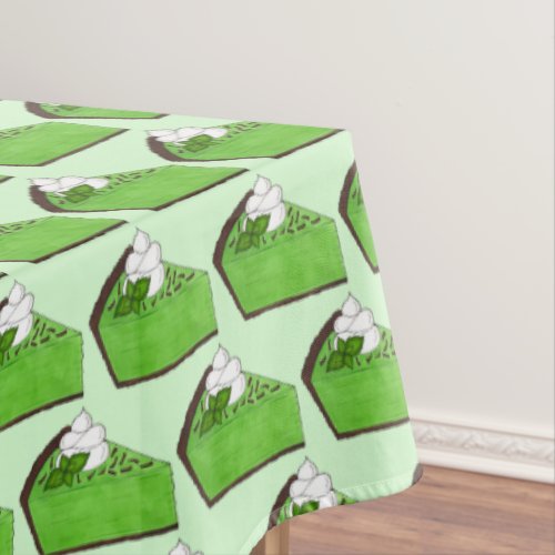 Mint Green Grasshopper Pie Slice St Patricks Day Tablecloth