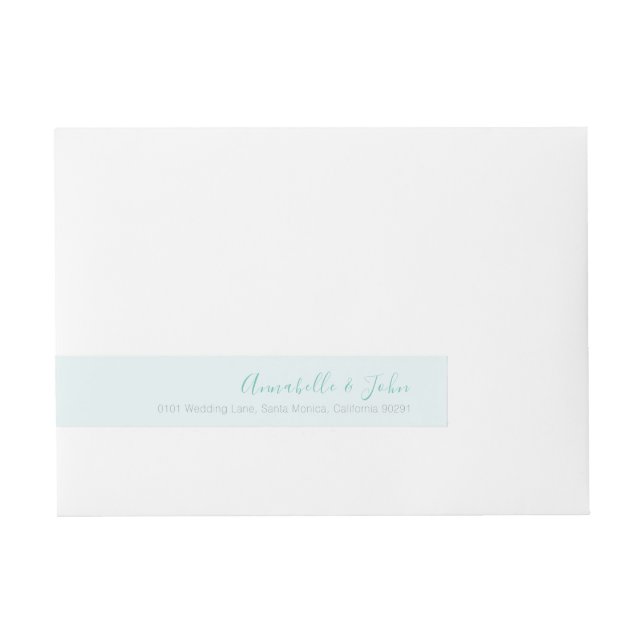 Mint Green Gray Floral Wraparound Label (Front)