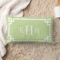 Mint Green Greek Key Border Custom Monogram