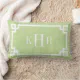 Mint Green Greek Key Border Custom Monogram Lumbar Pillow | Zazzle