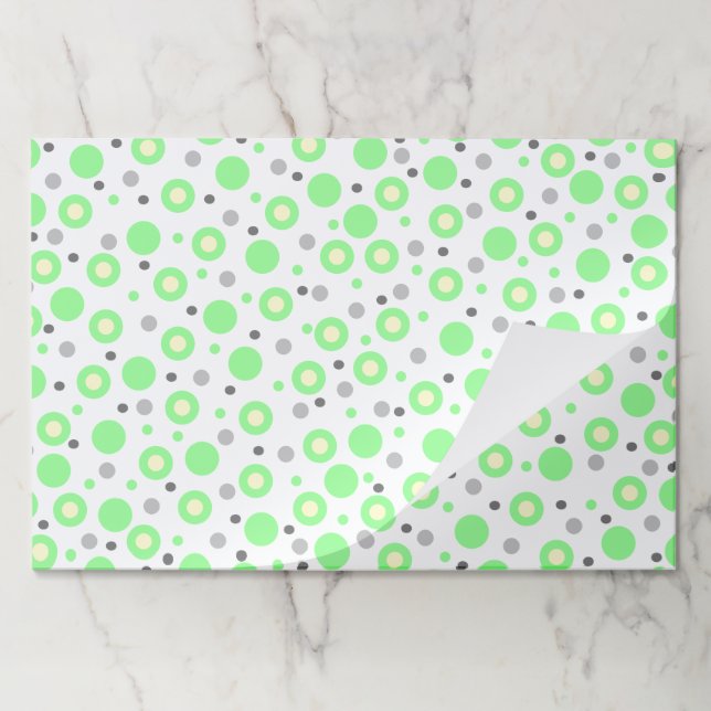 Mint Green Grey Cream Polka Dots Pattern Paper Pad (Folded)