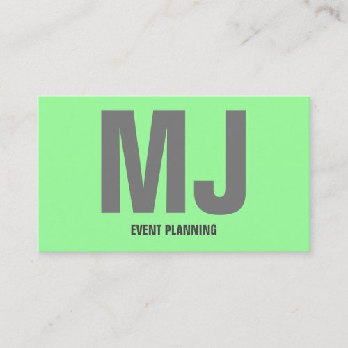 Mint Green Grey Modern Bold Bright Colorful Trendy Business Card