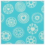 Mint Green Heart Circles on Aqua | Valentine Fabric