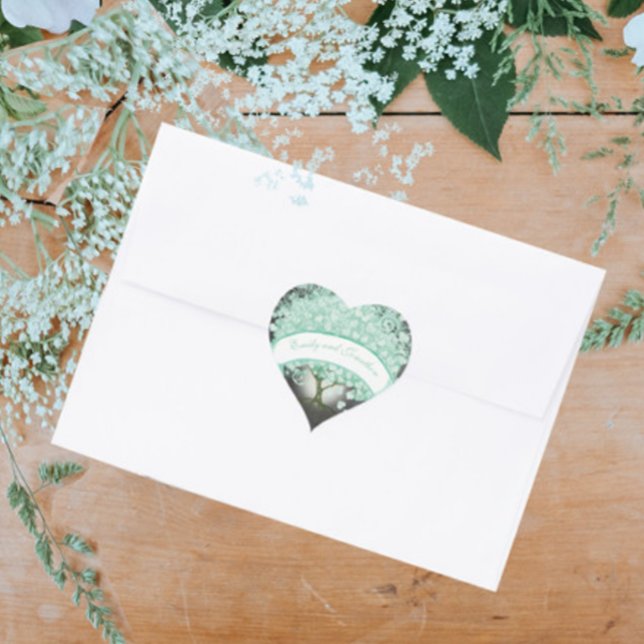 Mint Green Heart Leaf Tree Mason Jar RSVP Card (Creator Uploaded)