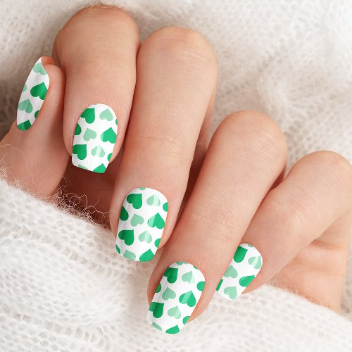 Mint Green Heart Minx Nail Art