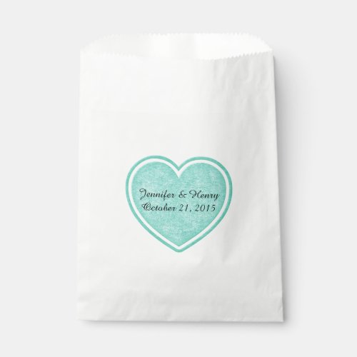 Mint Green Heart Wedding Favor Bag