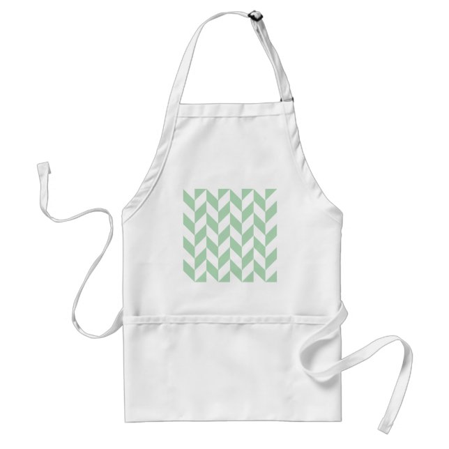 Mint Green Herringbone Adult Apron (Front)
