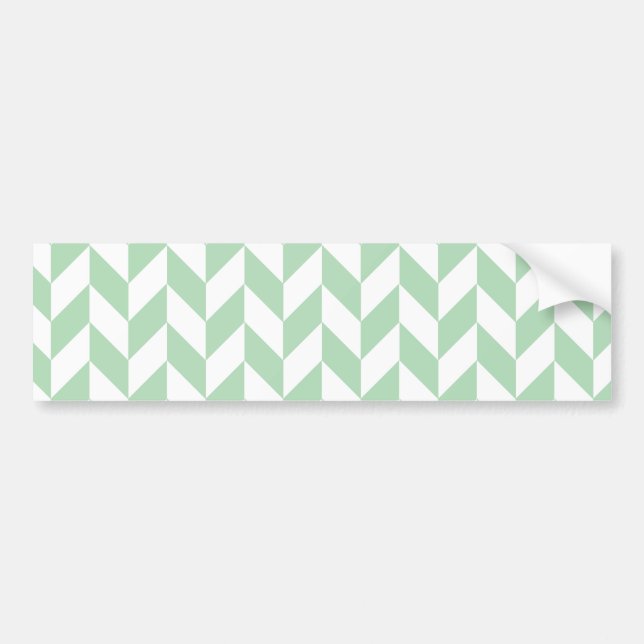 Mint Green Herringbone Bumper Sticker (Front)