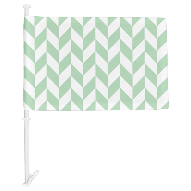 Mint Green Herringbone Car Flag (Front)