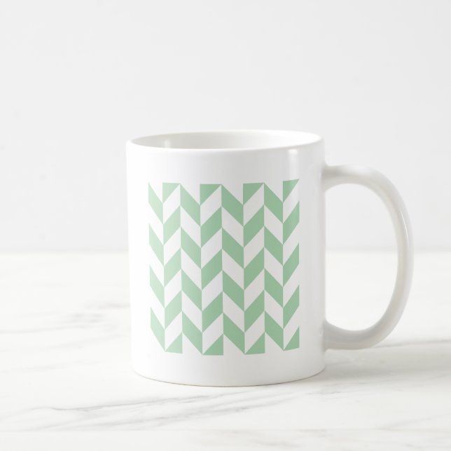 Mint Green Herringbone Coffee Mug (Right)