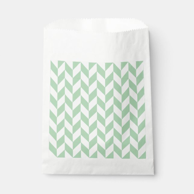 Mint Green Herringbone Favor Bag (Front)