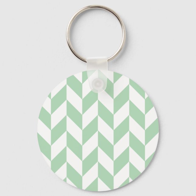 Mint Green Herringbone Keychain (Front)