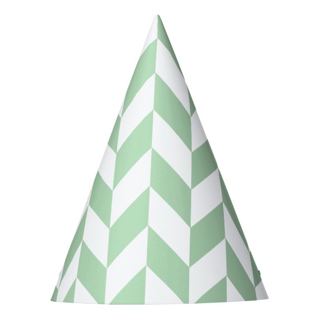 Mint Green Herringbone Party Hat (Front)