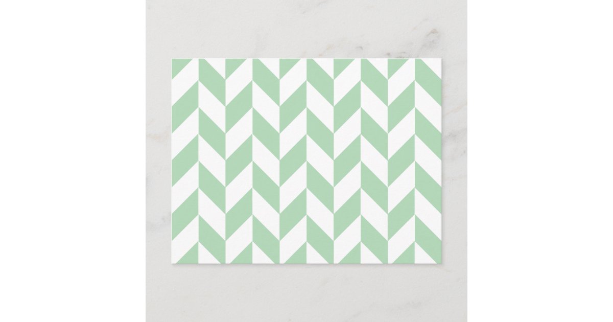 Mint Green Herringbone Pattern Postcard Zazzle