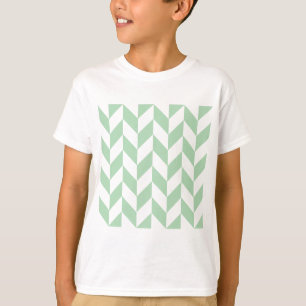 Mint Green Herringbone Pattern T-Shirt