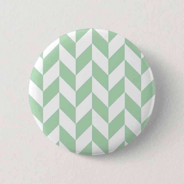Mint Green Herringbone Pinback Button (Front)