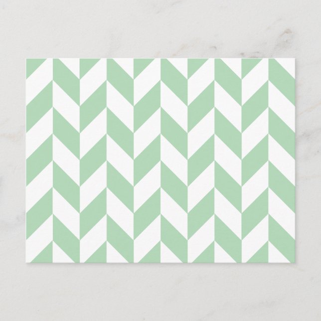Mint Green Herringbone Postcard (Front)