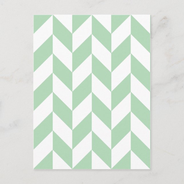 Mint Green Herringbone Postcard (Front)