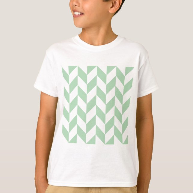 Mint Green Herringbone T-Shirt (Front)