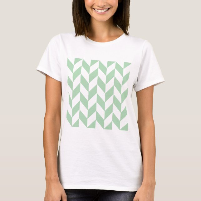 Mint Green Herringbone T-Shirt (Front)