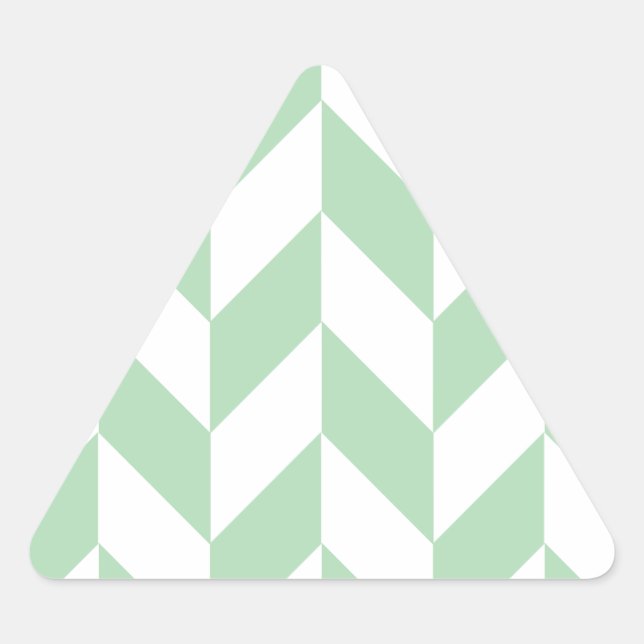 Mint Green Herringbone Triangle Sticker (Front)
