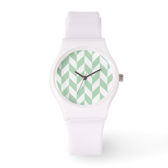 Mint Green Herringbone Watch (Front)