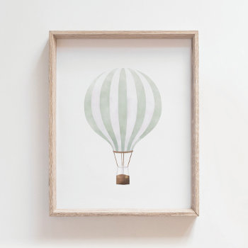 Mint Green Hot Air Balloon Nursery Decor Poster by LittleFolkPrintables at Zazzle