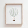Mint Green Hot Air Balloon Nursery Decor Poster
