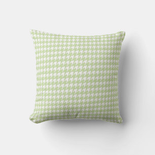 Mint Green Houndstooth Pattern Throw Pillow