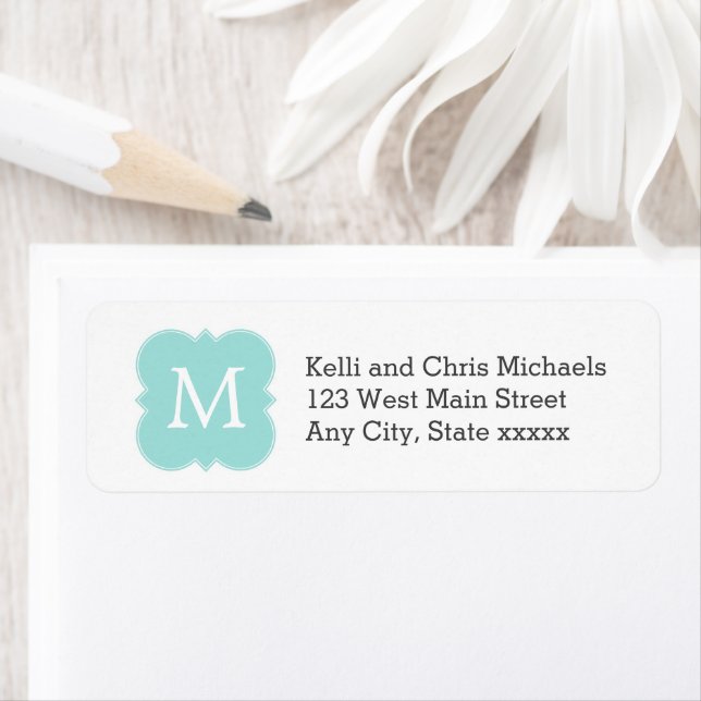Mint Green Initial Monogram Elegant Label (Insitu)
