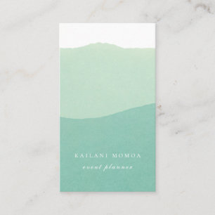 Mint Green Ink Dipped Ombre Business Card