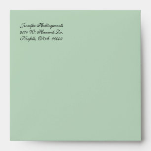 Mint Green & Ivory Damask Wedding Envelope