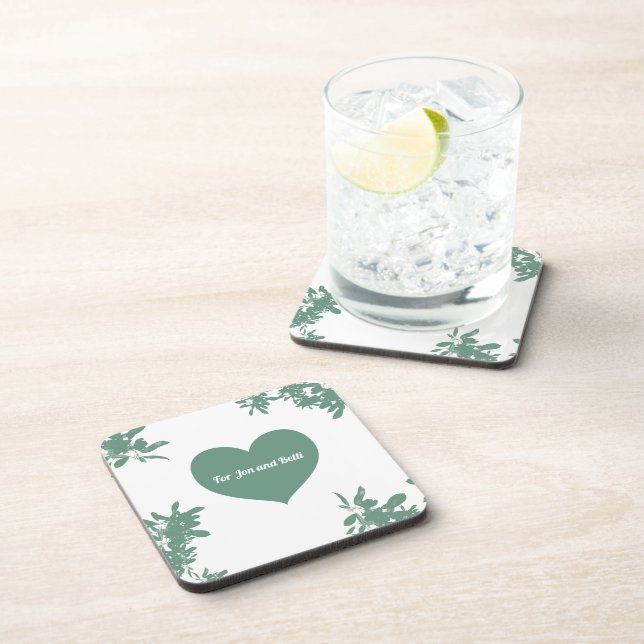Mint Green Ivy  Beverage Coaster (Right Side)
