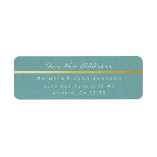 Mint Green Kraft White New Adress RSVP Label