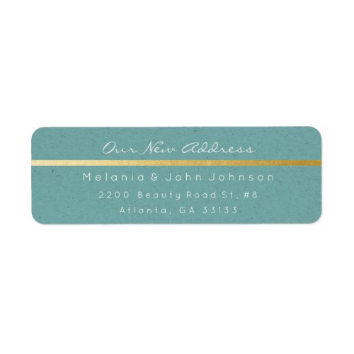 Mint Green Kraft White New Adress RSVP Label