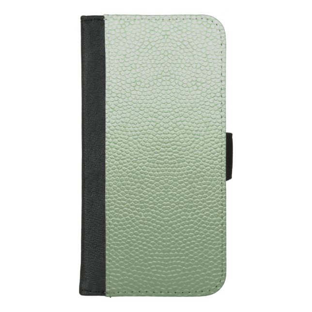 Mint Green Leather iPhone Wallet Case (Front)