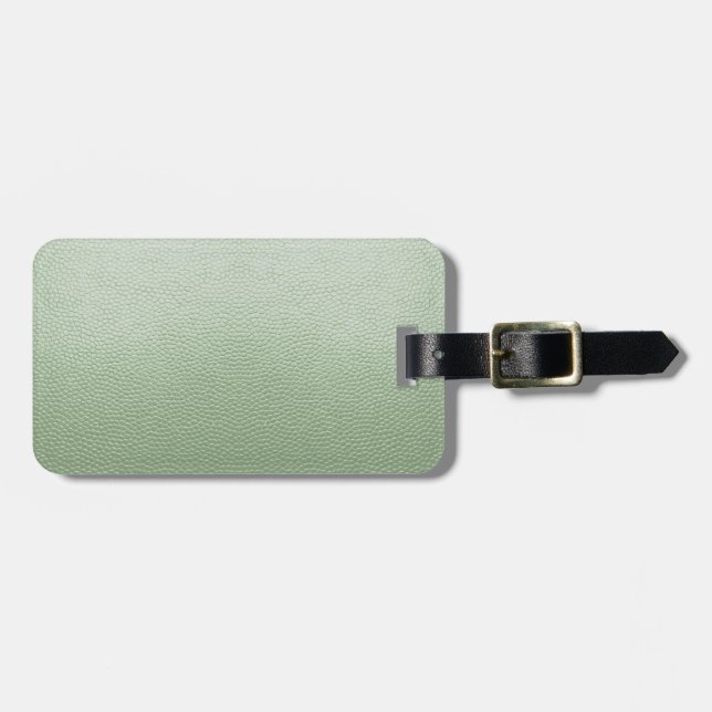 Mint Green Leather Luggage Tag (Front Horizontal)