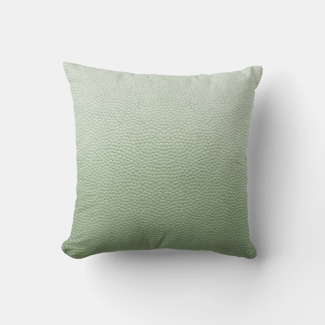 Mint Green Leather Throw Pillow (Front)