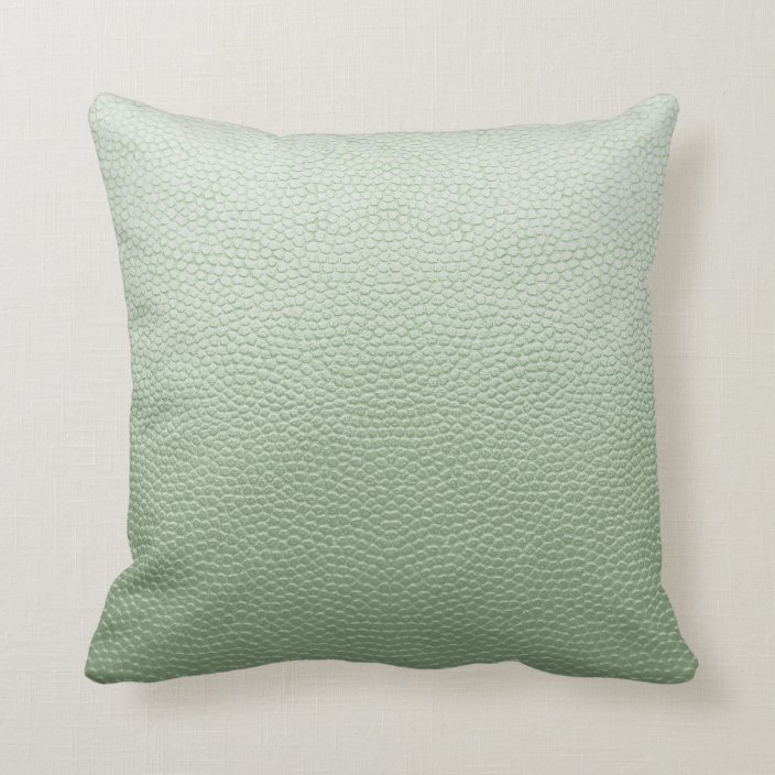 Mint Green Leather Throw Pillow