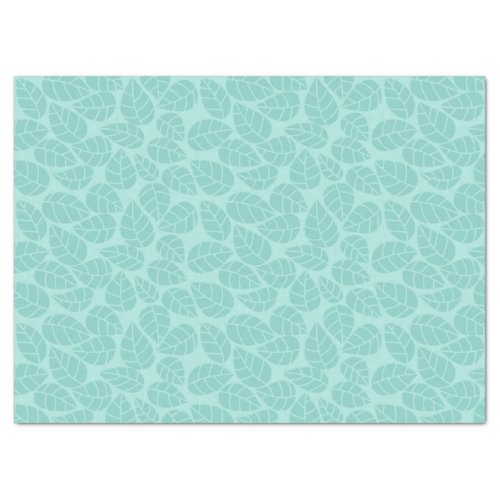 Mint Green Leaves Pretty Patterned Tissue Paper