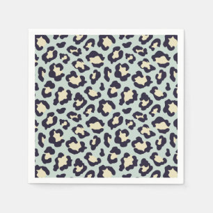 Mint green leopard print napkins