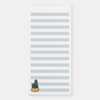 Mint Green | Lined | Potted Cactus - Magnetic Notepad