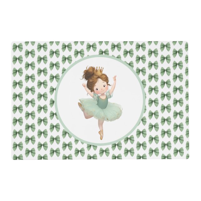 Mint Green Little Princess Ball  Placemat (Front)